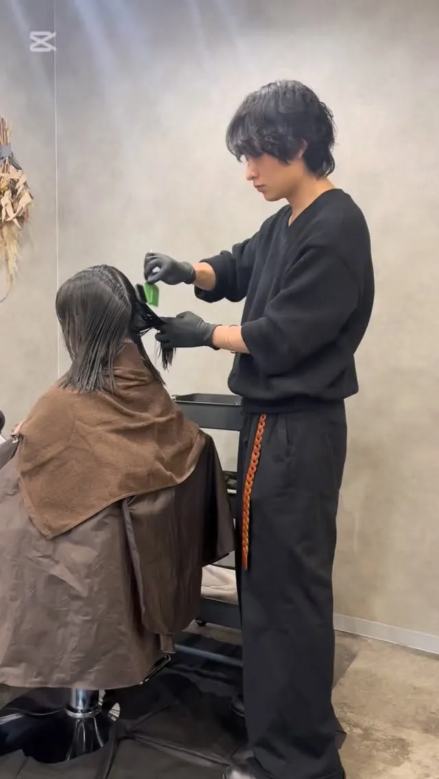 美髪矯正×切りっぱなしボブ☺︎